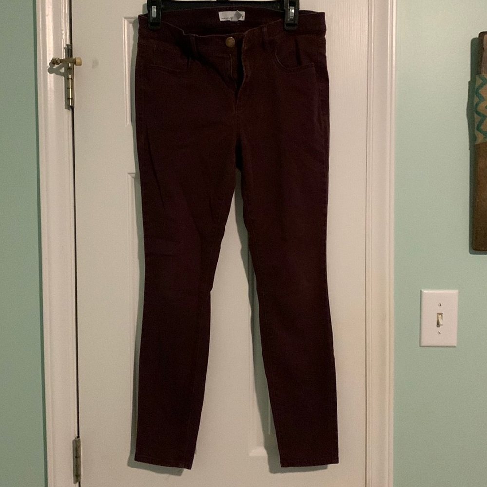 Loft maroon skinny jeans size 4